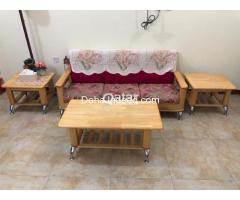 Wooden Sofa Set & Table for Sale