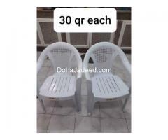 3 pcs. monoblock chair - 30 qar each