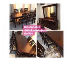 Dining table with 8 chair and Buffee from home canter