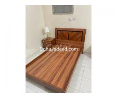 WOODEN BED MDF MELAMINE BRAND NEW SIZE:120x190 WITH SIDE TABLE FREE