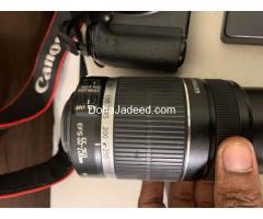 Canon 450D without battery with charger 55-250mm lens