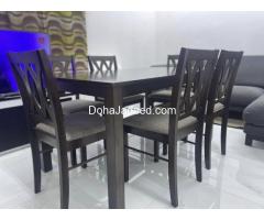 Wooden home center Dining table with 6 chairs