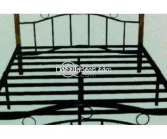 Queen size metal bed with mattress free