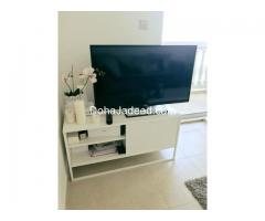 IKEA TV unit and three coffee/side tables