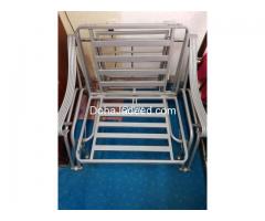 METAL FRAME BED CUM CHAIR