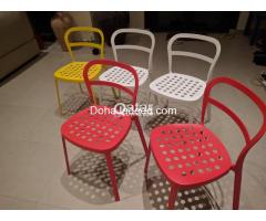 Ikea Reidar Metal Chairs- 2 Red, 2 Yellow & 2 White 300 per pair or 800 in total