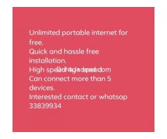 Unlimited portable wifi for free