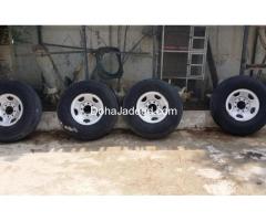 Used truck wheel rims and tires 1 set